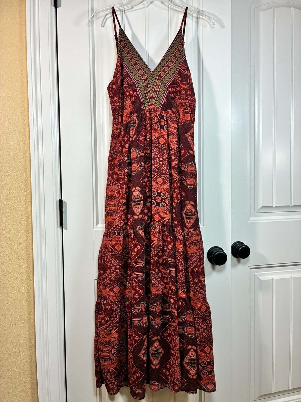 CUPSHE Women's Brick-and-Orange Boho Sleeveless Maxi Dress